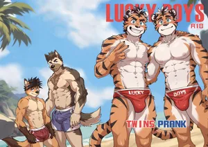 [Kumayaki (KUMAK)] Lucky Boys -Twins Prank- [Japanese] [Censored]