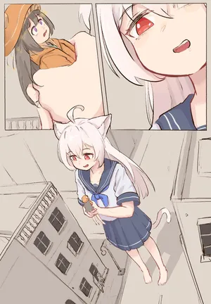 [Kkomo] White cat's small meal